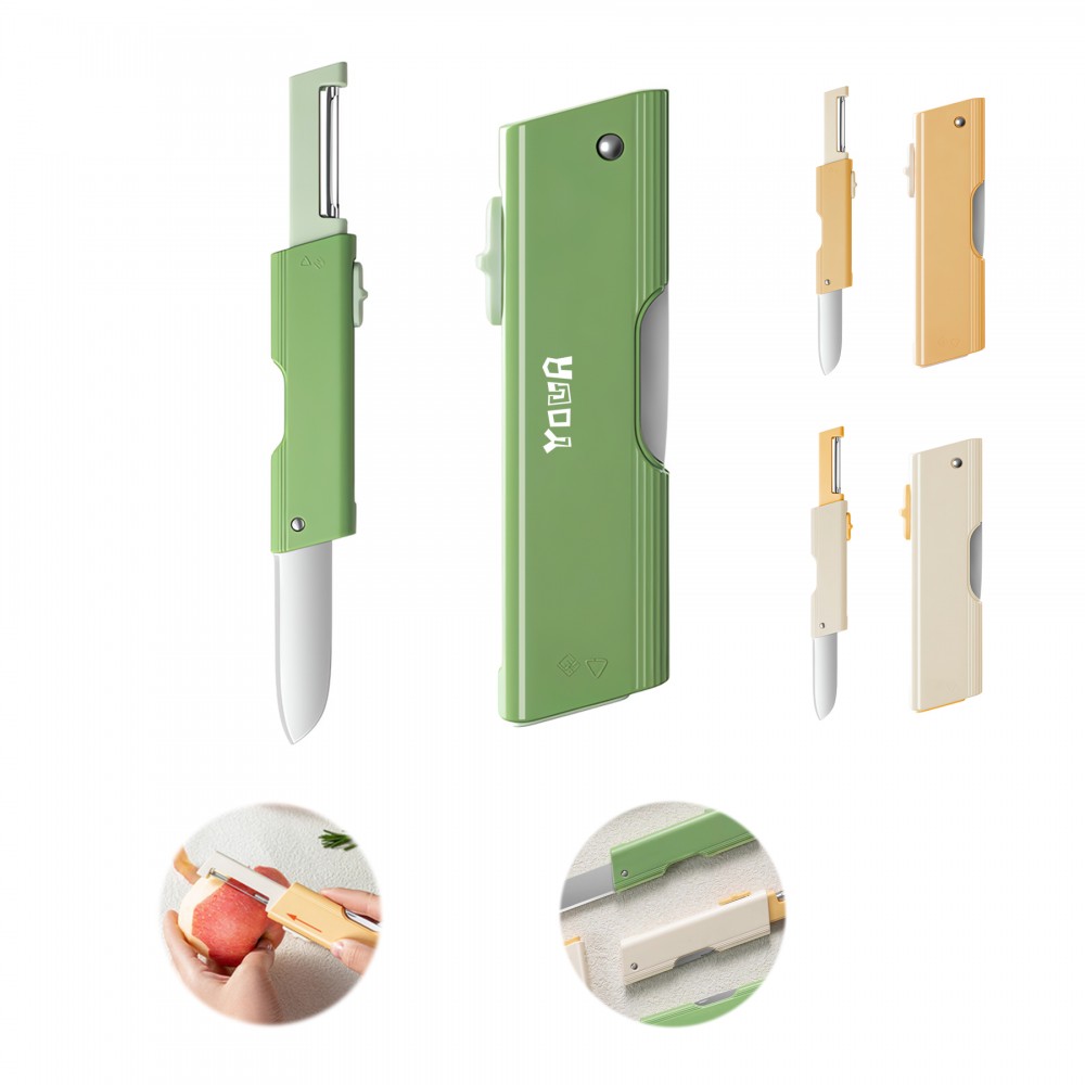 Mini Dual-Head Multi-Function Stainless Steel Fruit Knife with Logo