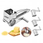 Manual Cheese Grater for Kitchen with 3 Interchangeable Blades with Logo