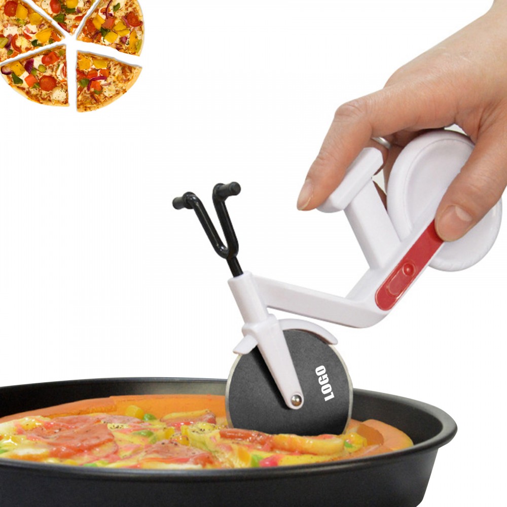Scooter Motorcycle Shaped Pizza Roller Cutter with Logo