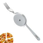 Steel Roller Pizza Cutter With Fork with Logo
