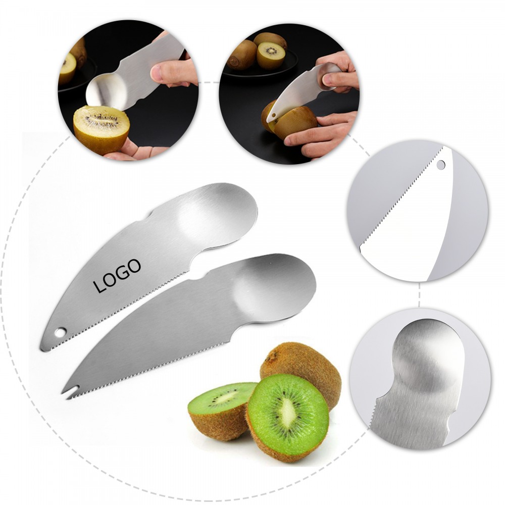 Stainless Steel Fruit Spoon Knife Cutter Dug with Logo