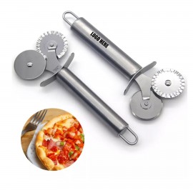 Logo Branded Pastry Wheel Cutter/Double Roll Pizza Slicer  Logo Branded Pastry Wheel Cutter/Double Roll Pizza Slicer
