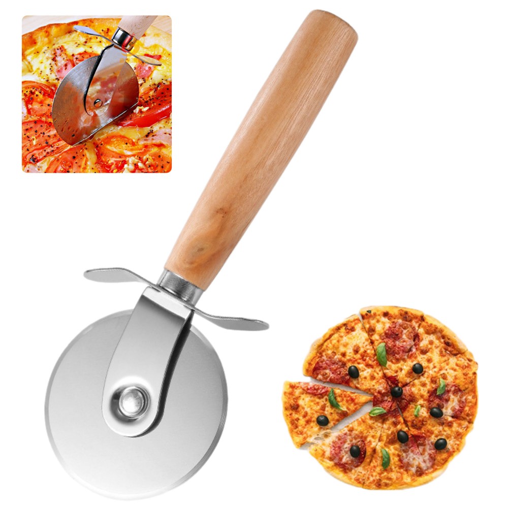 Ergonomic Non Slip Handle Stainless Steel Pizza Cutter with Logo