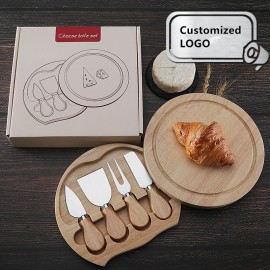 Logo Branded Harper Mini Bamboo Cheese Board Knife Set