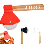 Personalized Axe Pizza Cutter With Wooden Handle
