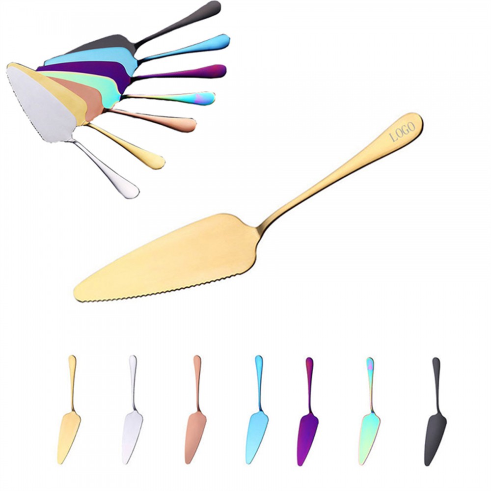 Colorful Stainless Steel Serrated Edge Cake Server Blade Cutter with Logo