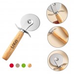 Customized Pizza Cutter With Wooden Handle