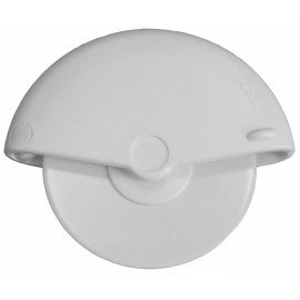 5 inch White Pizza Wheel Cutter with Polystyrene Blade with Logo