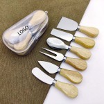 6 Pcs Wooden Handle Cheese Knives Set/W Storage Box with Logo