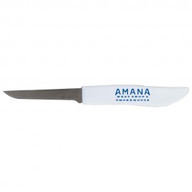 White Handle Paring Knife with Logo  White Handle Paring Knife with Logo