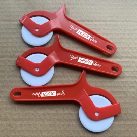 Thin Crust Plastic Pizza Cutters with Logo  Thin Crust Plastic Pizza Cutters with Logo