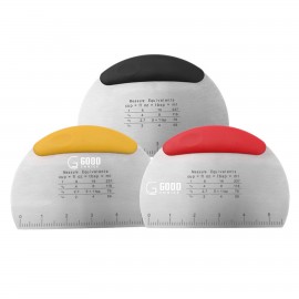 Logo Branded Stainless Steel Dough Pizza Scraper Cutter with Handle