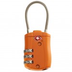 Smooth Trip Travel Gear by Talus TSA Accepted Combination Cable Lock, Orange with Logo