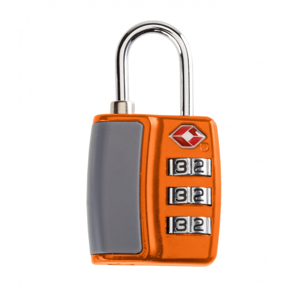 Smooth Trip Travel Gear by Talus TSA Accepted Combination Luggage Lock, Orange with Logo