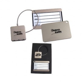 Stainless Steel Luggage Tag & Lock Gift Set with Logo  Stainless Steel Luggage Tag & Lock Gift Set with Logo