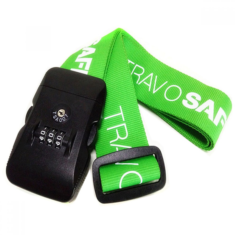 Promotional 2" Silkscreen Combination Lock Luggage Strap Promotional 2" Silkscreen Combination Lock Luggage Strap