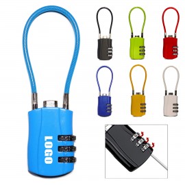 Personalized 3 Digit Waterproof Cable Combination Lock