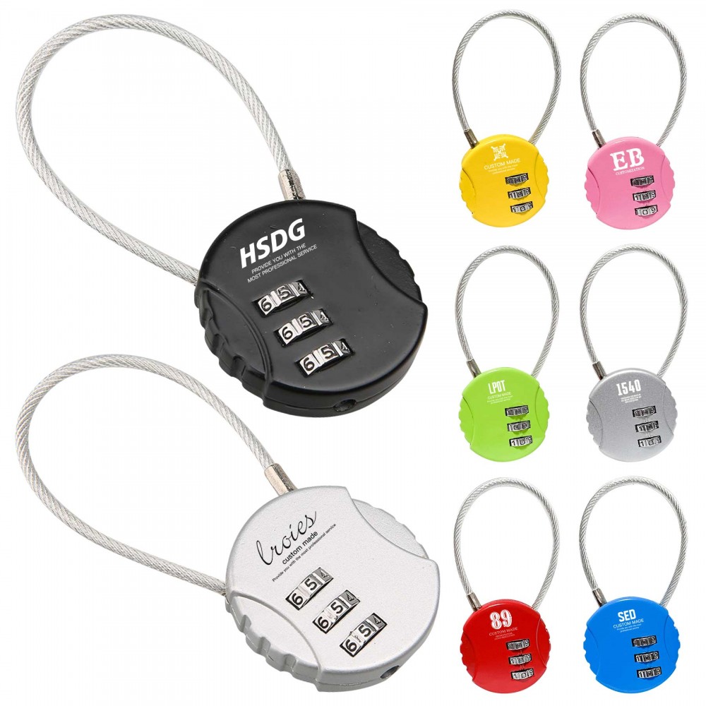 Digit Resettable Padlock with Wire Rope with Logo
