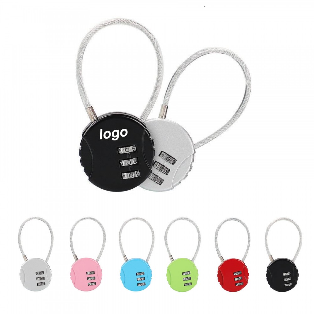 Wire Rope Combination Lock with Logo