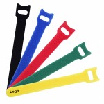 Reusable Fastening Cable Ties 5.9Inch Hook and Loop Cord Tie with Logo