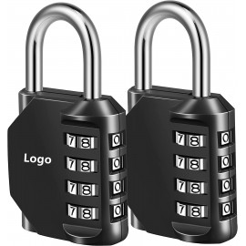 Combination Lock 4 Digit Outdoors Padlock for School Gym Locker Sports Locker with Logo