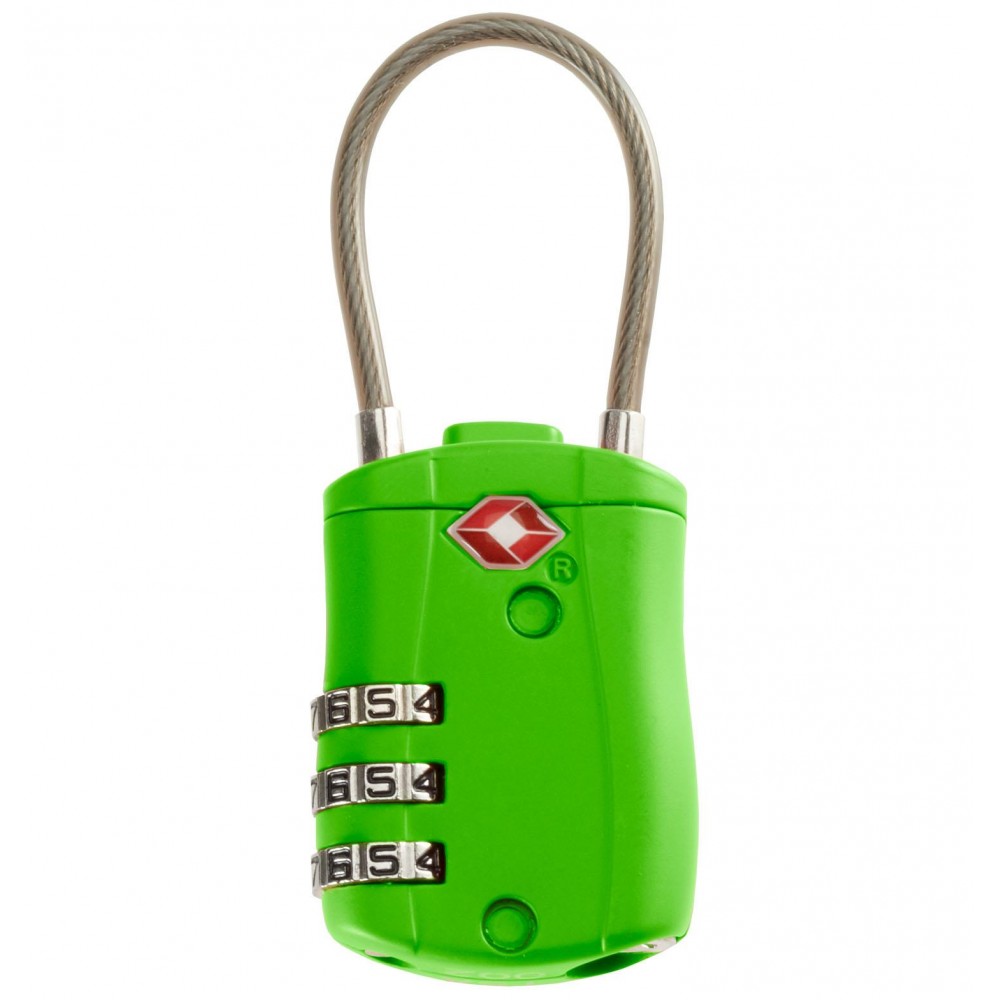 Promotional Smooth Trip Travel Gear by Talus TSA Accepted Combination Cable Lock, Green
