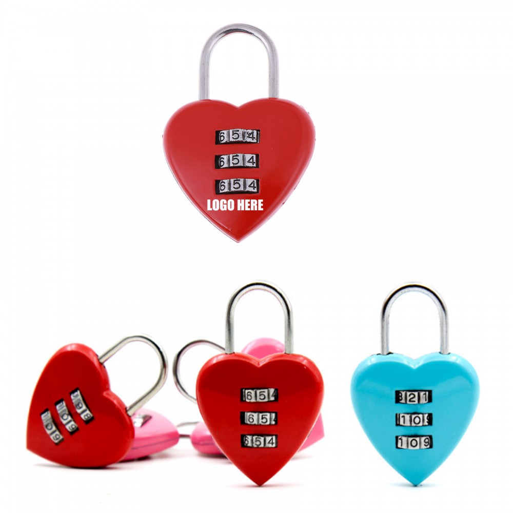 Logo Branded Fashionable Loving Heart Coded Lock