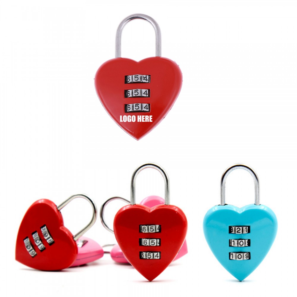 Fashionable Loving Heart Coded Lock with Logo Fashionable Loving Heart Coded Lock with Logo