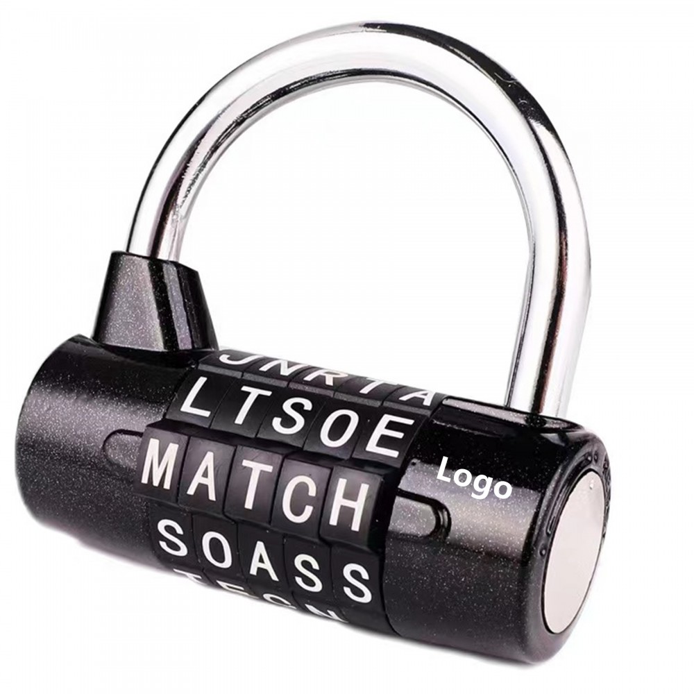 Safety Padlock for School Gym Locker Sports Locker Letter Word Lock Digit Combination Lock with Logo