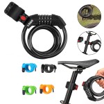 5 Digit Resettable Combination Coiling Bike Lock Cable with Logo