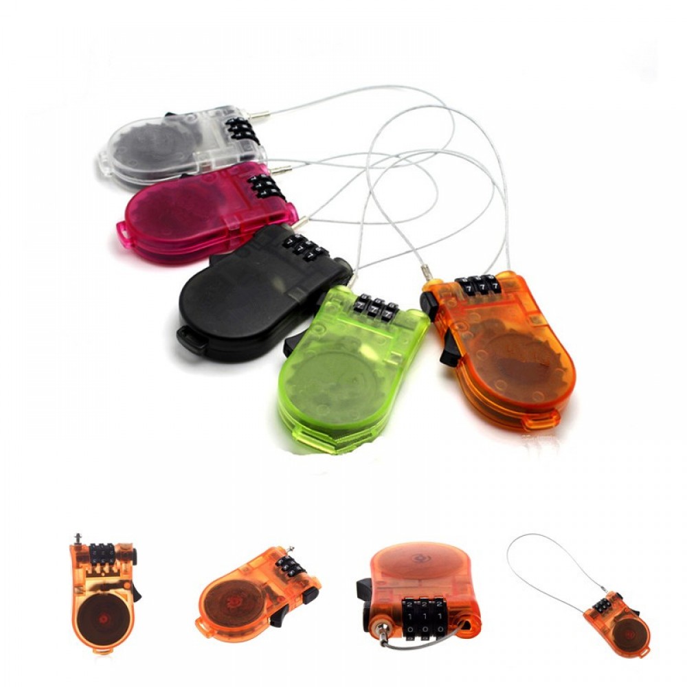 Logo Branded Retractable Cable Password Lock Logo Branded Retractable Cable Password Lock