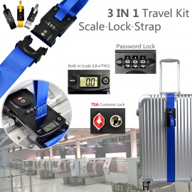 Luggage Strap Belt With Scale + TSA Lock with Logo