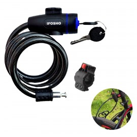 Personalized PVC 35" Dustproof Bike Lock Outdoor Anti-Theft with 2 Keys Mounting Bracket for Motorcycle Scooter