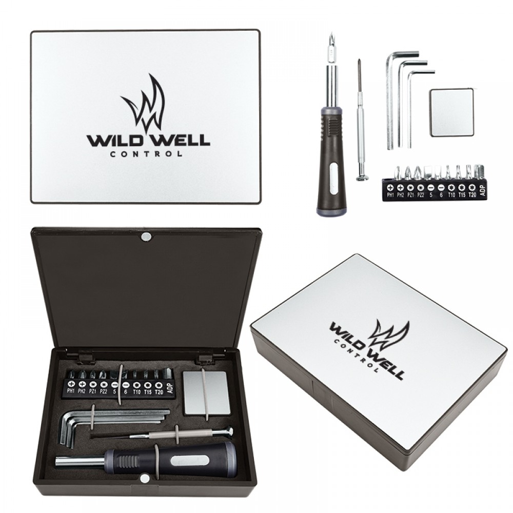 Custom Imprinted 16 Piece Magnetic Closure Tool Kit Custom Imprinted 16 Piece Magnetic Closure Tool Kit