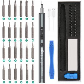 Rechargeable Electric Mini Screwdriver Set with 24 Bits with LED Lights Handy Repair Tool with Logo  Rechargeable Electric Mini Screwdriver Set with 24 Bits with LED Lights Handy Repair Tool with Logo