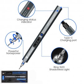 Customized Rechargeable Electric Mini Screwdriver Pen Set with 40 Bits with LED Lights Handy Repair Tool