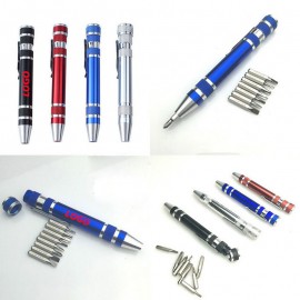8 in 1 Aluminum Screwdriver Kit with Logo  8 in 1 Aluminum Screwdriver Kit with Logo