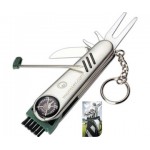 Customized Stainless Steel Pocket Golf Tool Kit 7-in-1 Keychain