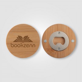 Bamboo Magnetic Bottle Opener - Laser with Logo