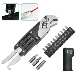 Mini adjustable wrench & screwdriver with storage bag with Logo