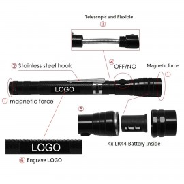 Retractable Flexible 3 LED Flashlight/ Electric Torch with Logo