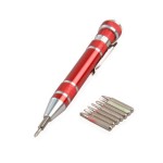 8 In 1 Aluminum Pen-Style Screwdriver Tool Kit with Logo