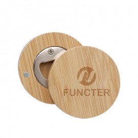 Bamboo Magnetic Bottle & Can Opener - Fridge Magnet with Customizable Designs with Logo
