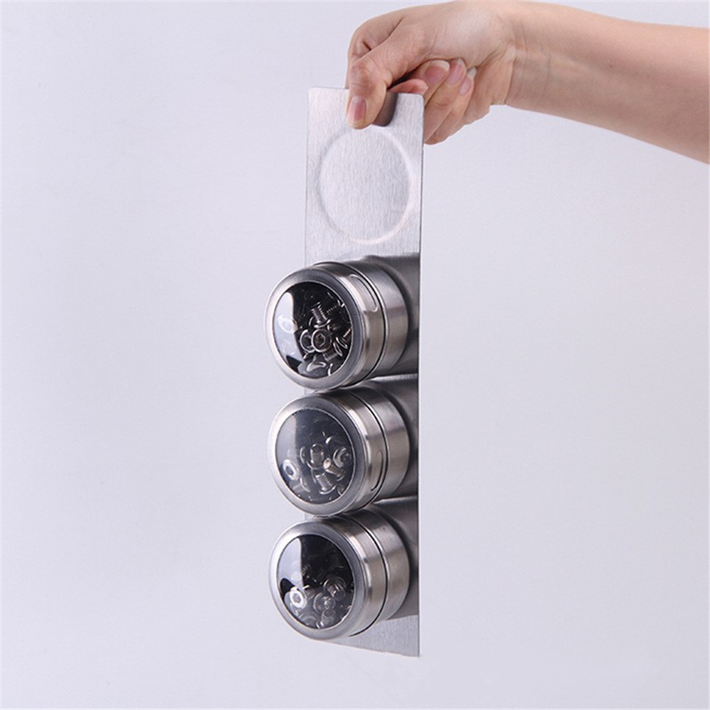 Customized Visible Magnetic Stainless Steel Seasoning Jar Three-piece Set Customized Visible Magnetic Stainless Steel Seasoning Jar Three-piece Set