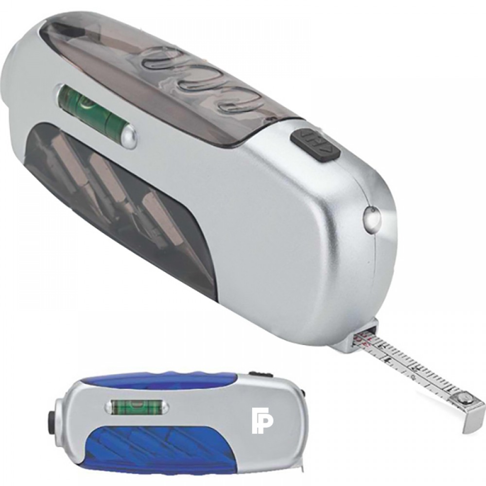 Deluxe Multi-Tool / Screwdriver Set with LED Flashlight / 4in1 Multi-function Tool Kit Tape measure Custom Imprinted