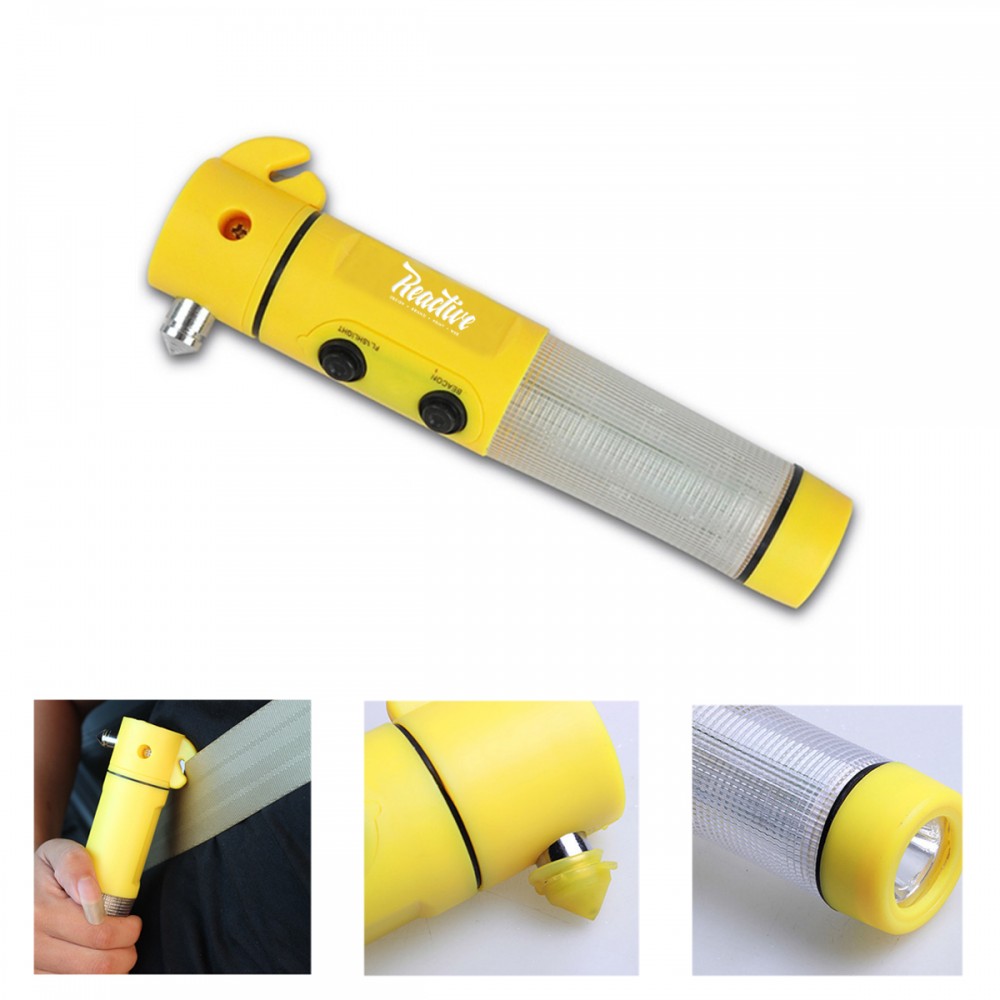 4 In 1 Multi Function Car Escape Hammer with Logo