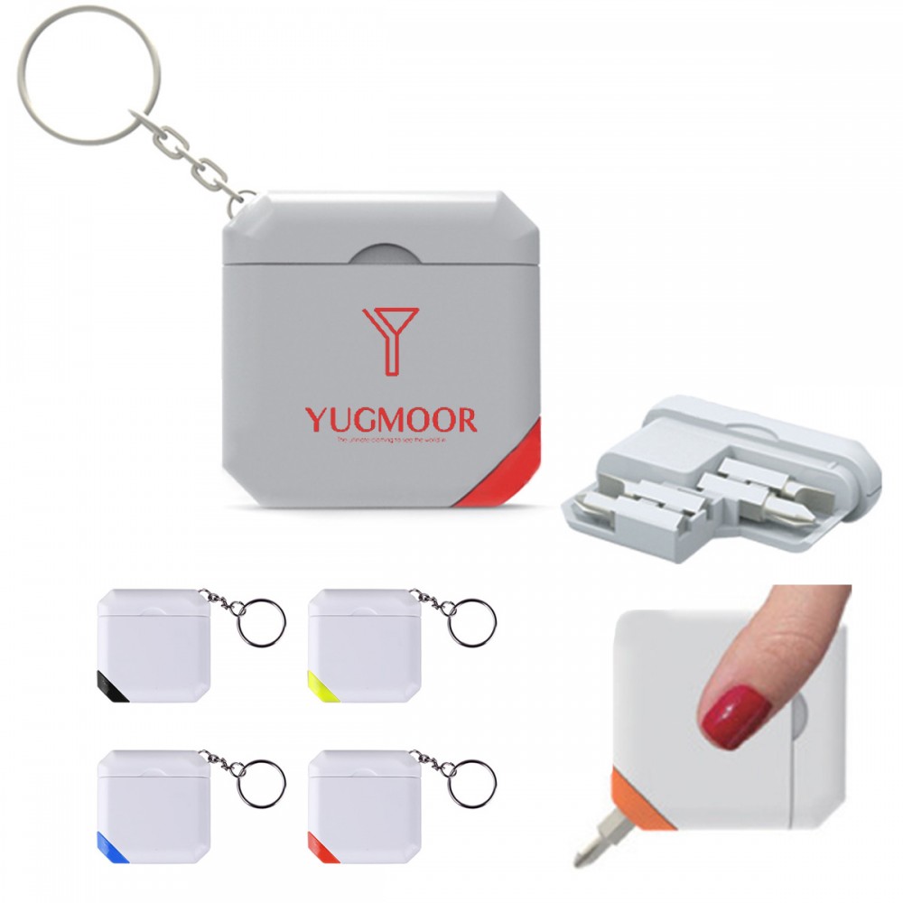 Square Shape Screwdriver Tool Kit with Key Holder with Logo