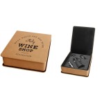 Personalized 3 Piece Wine Tool Set, Light Brown Faux Leather