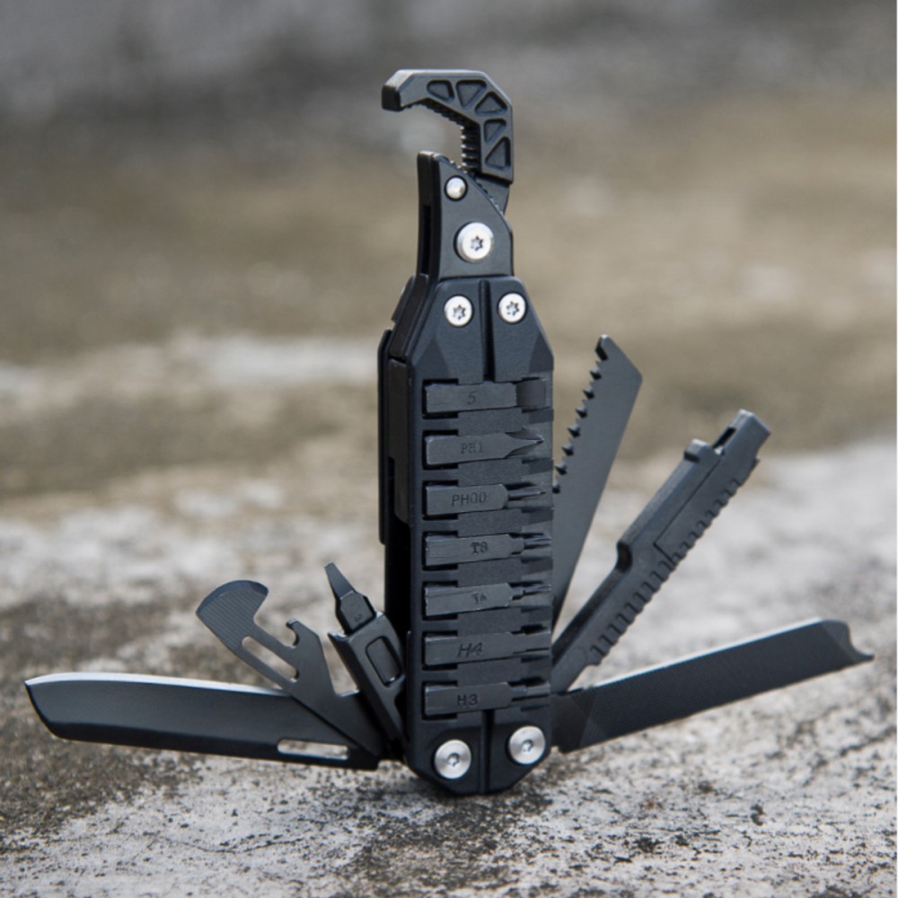 Yukon 16 Folding Multi-Function Utility Tool with Adjustable Wrench & Screwdriver Bits with Logo