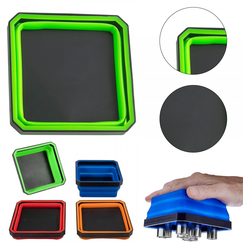 Collapsible Magnetic Parts Tray with Logo